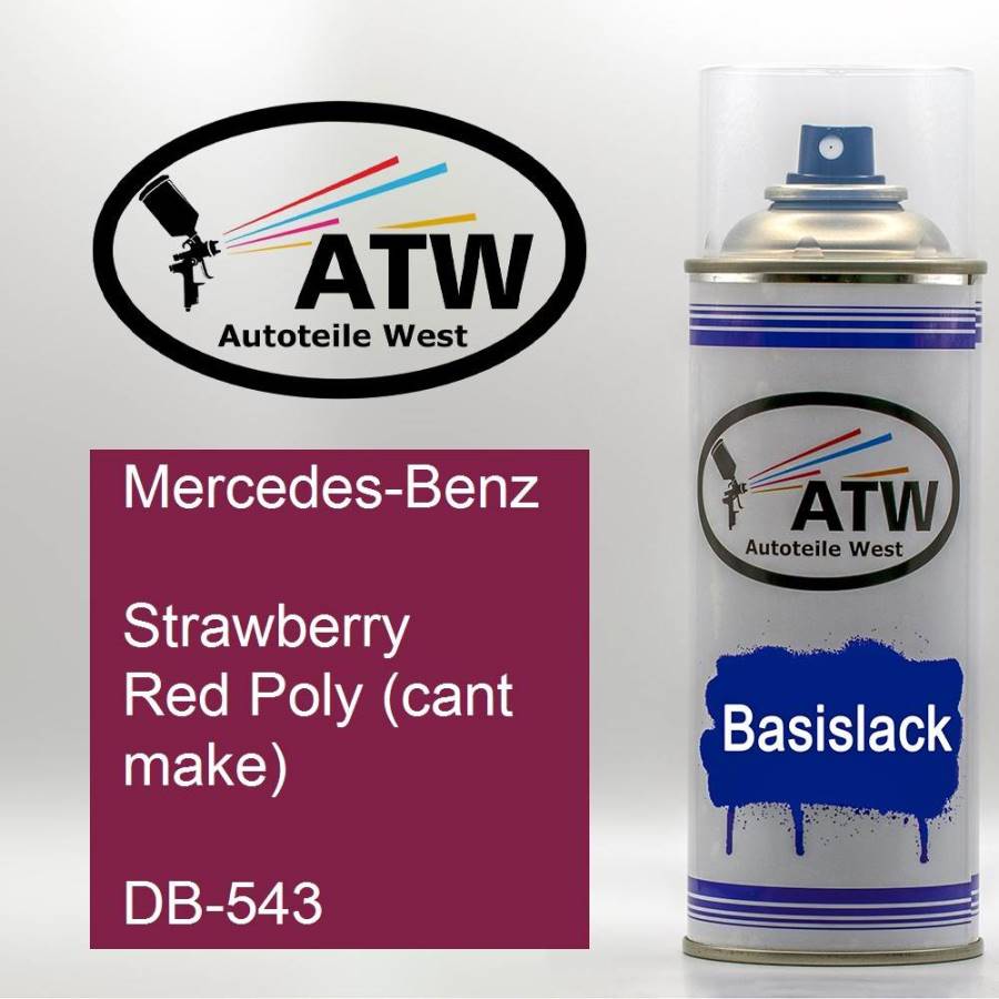 Mercedes-Benz, Strawberry Red Poly (cant make), DB-543: 400ml Sprühdose, von ATW Autoteile West.
